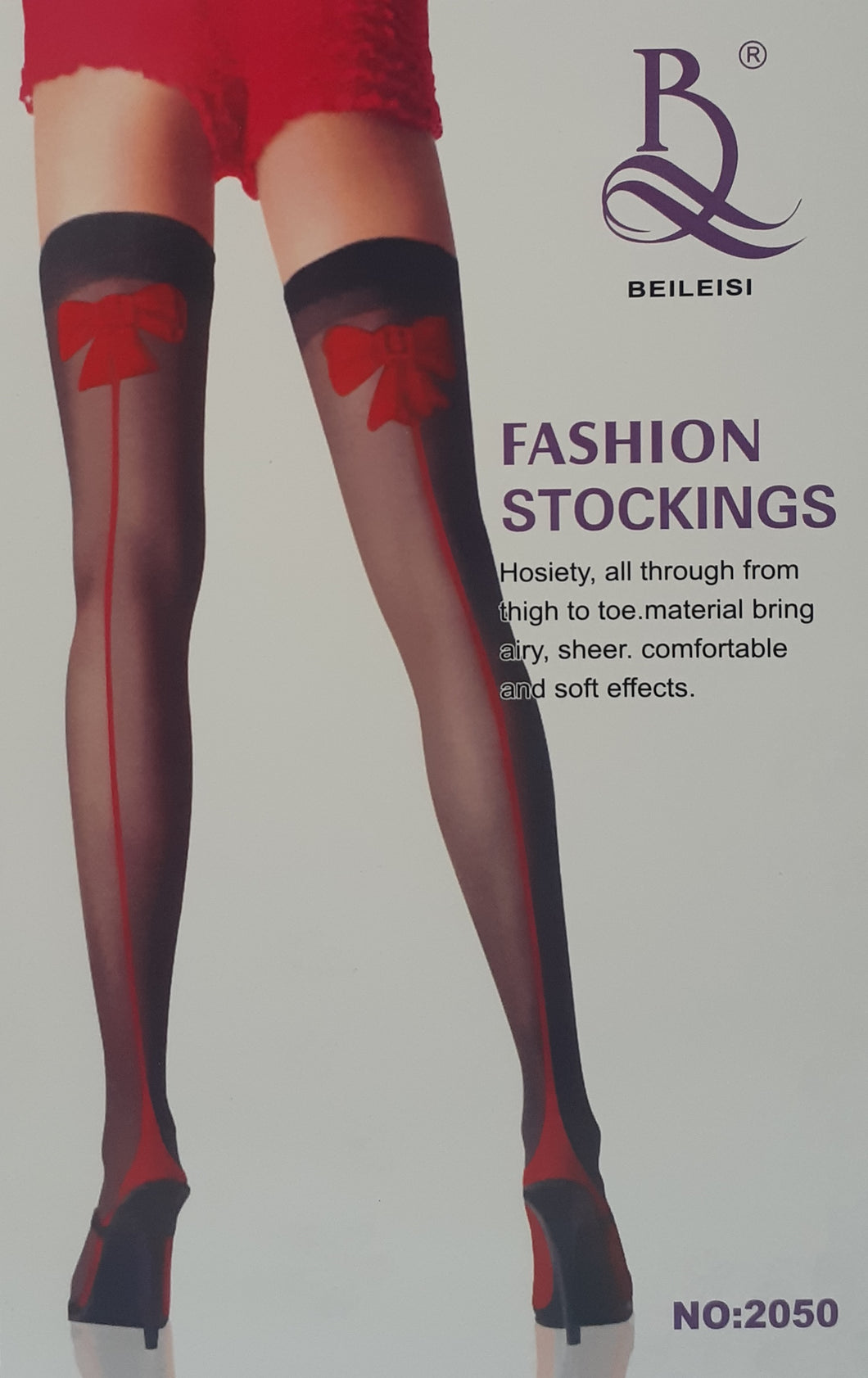 Thigh high stockings red bow features