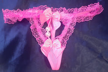 Load image into Gallery viewer, Lacey fancy G string pearl decoration

