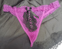 Load image into Gallery viewer, Fancy G-String with polka dot lace
