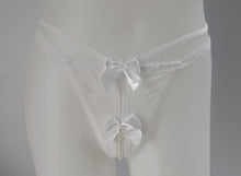 Load image into Gallery viewer, White Strappy Crotchless G-string 
