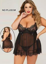 Load image into Gallery viewer, Sheer and mesh plus size lingerie
